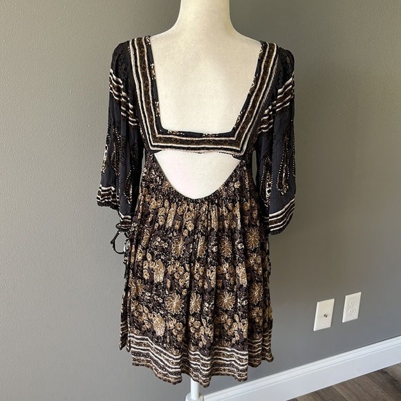 Free People Midsummer Night Dream Black Floral Print Dress - Picture 9 of 14